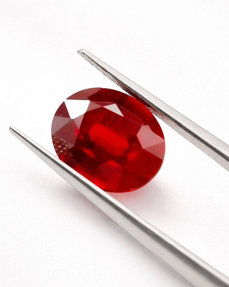 7.03ct Vivid Red Ruby · Oval Cut